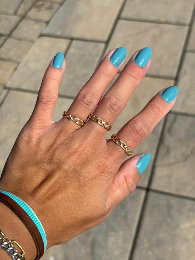 Braided hammered Ring
