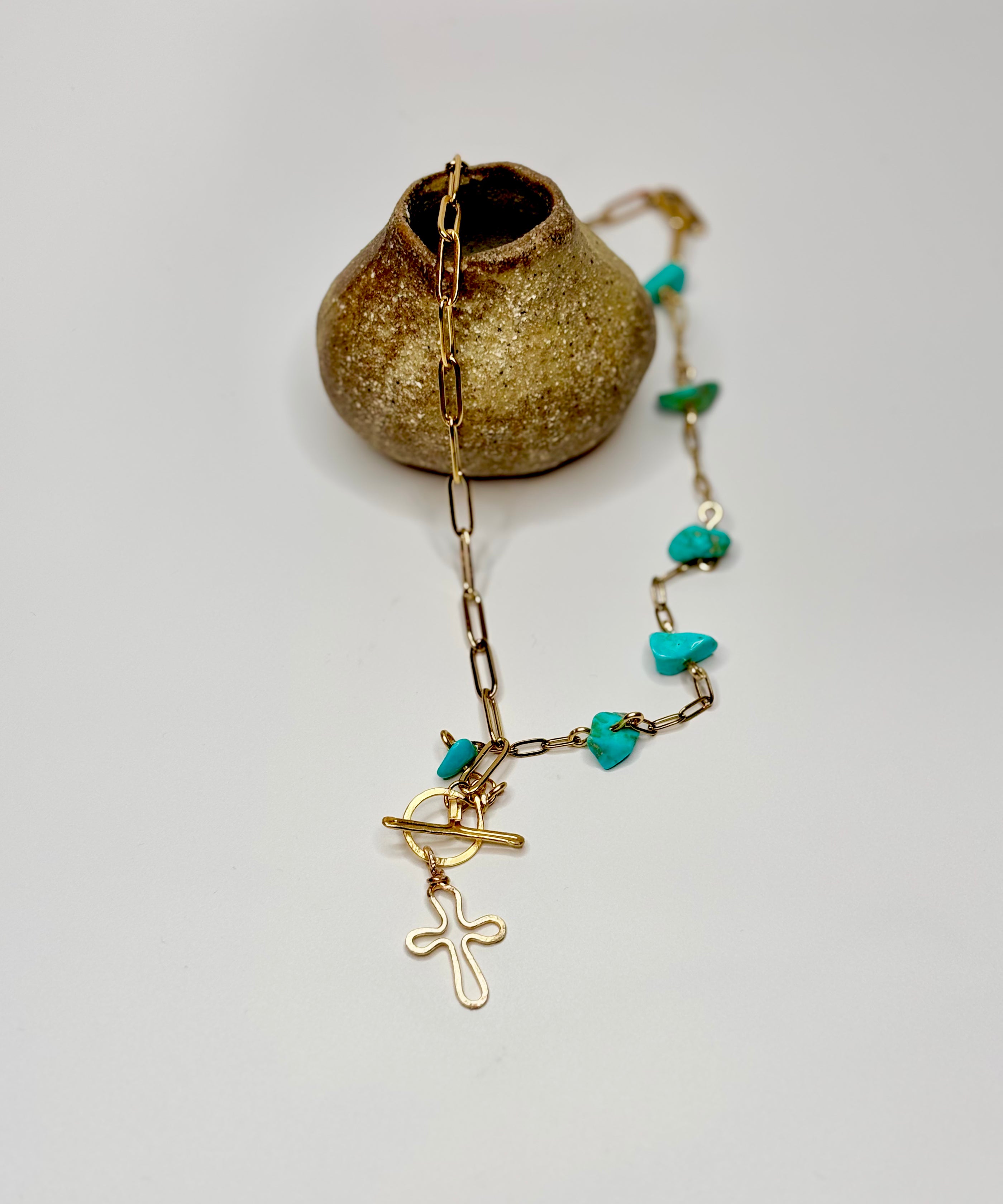 The half and half turquoise necklace