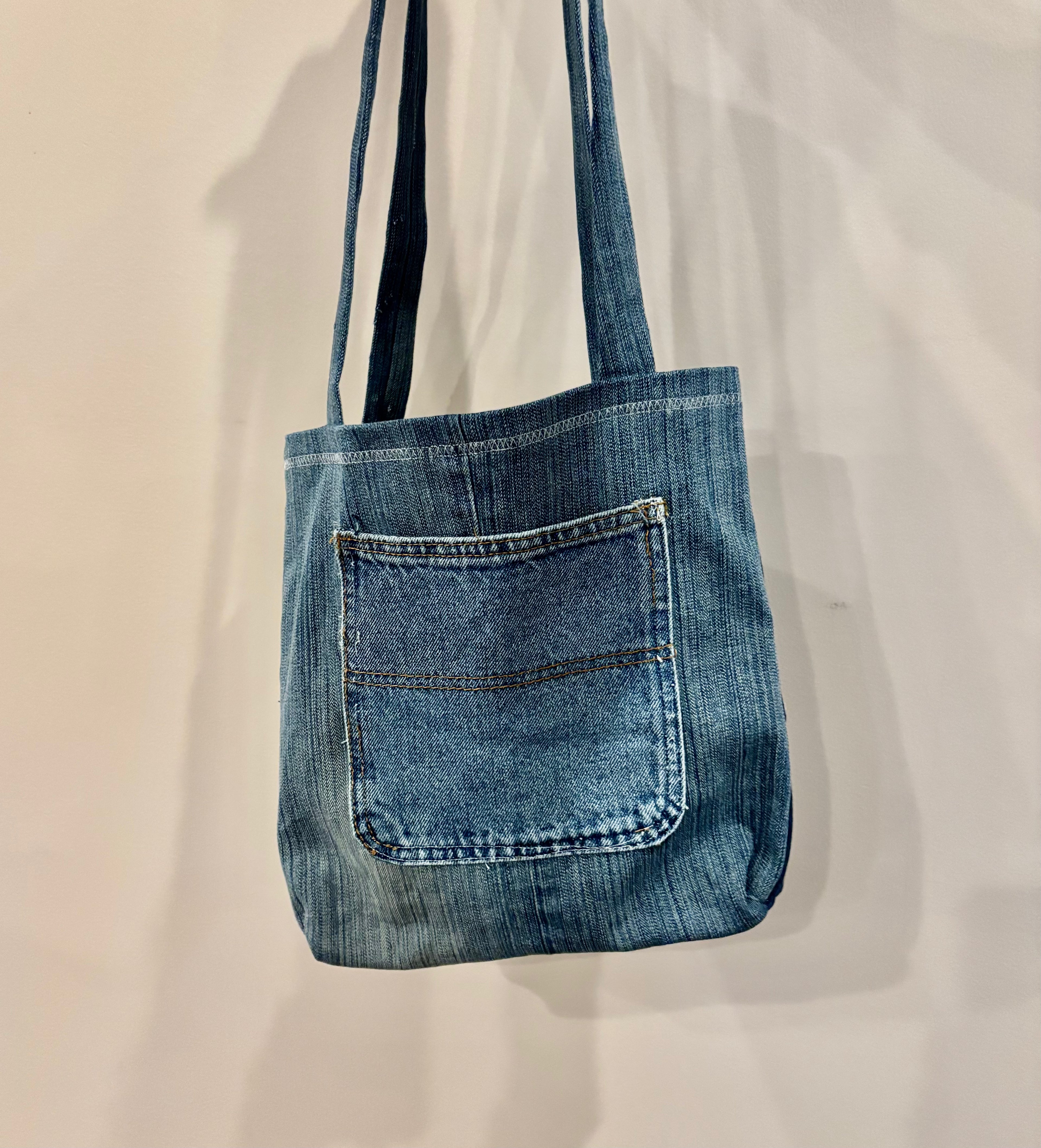 PRAY denim Tote bag