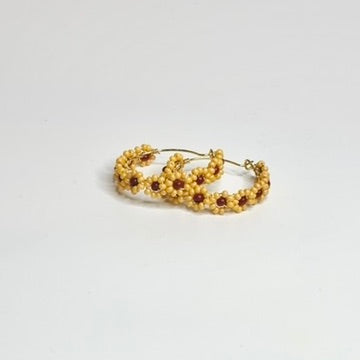 Flower Hoop Earrings
