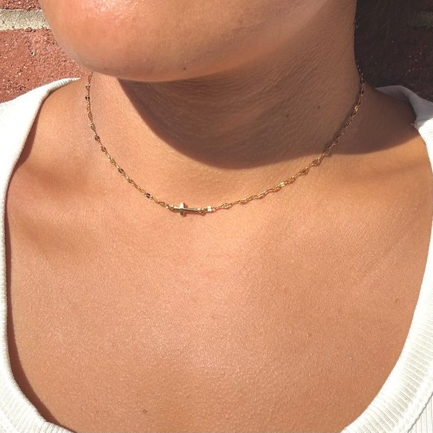 Sparkle Horizontal Cross Choker