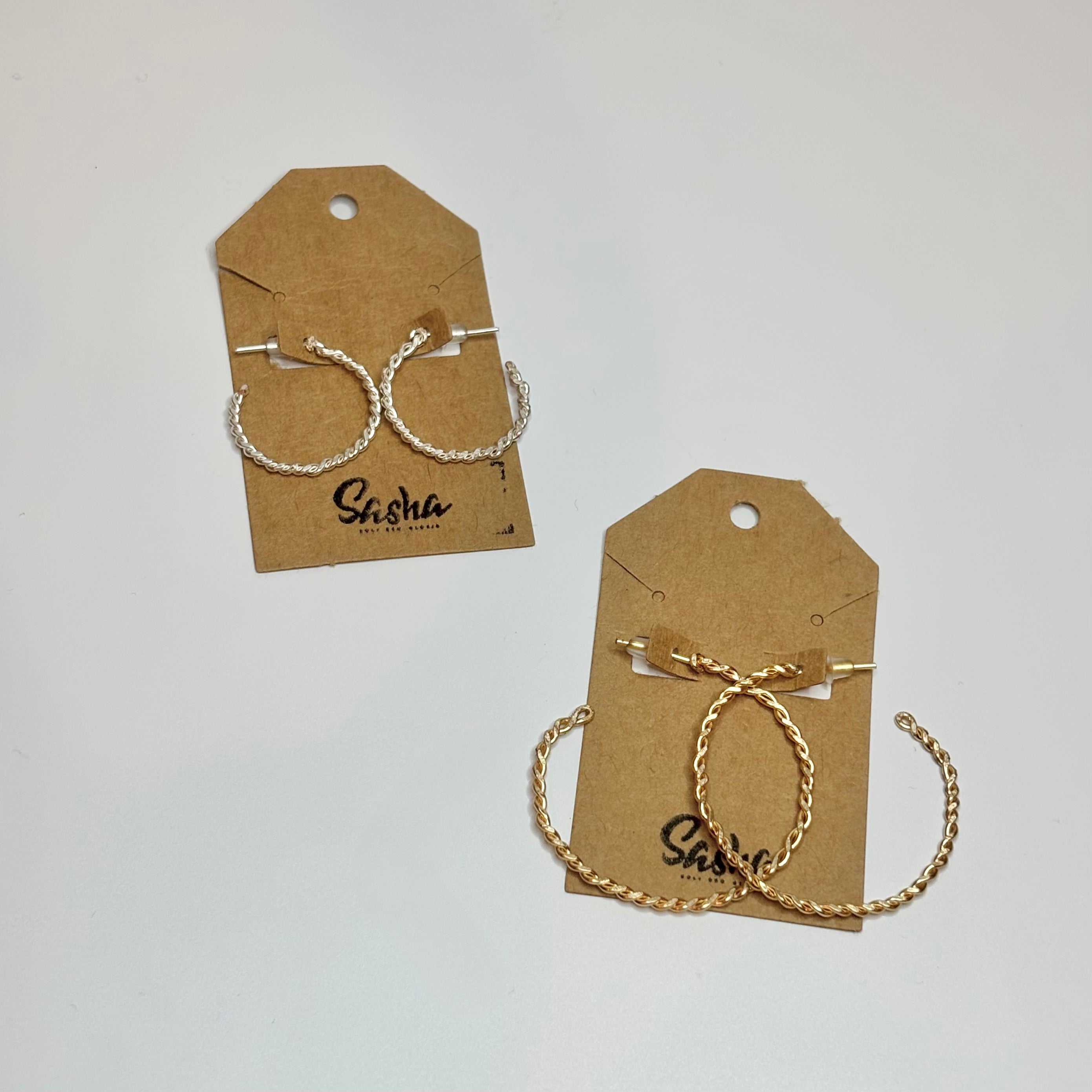 Twisted hoop earrings