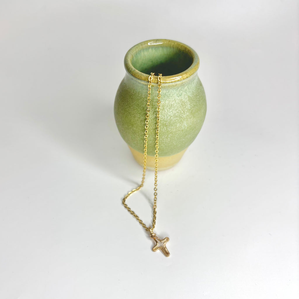 Hammered Cross Necklace