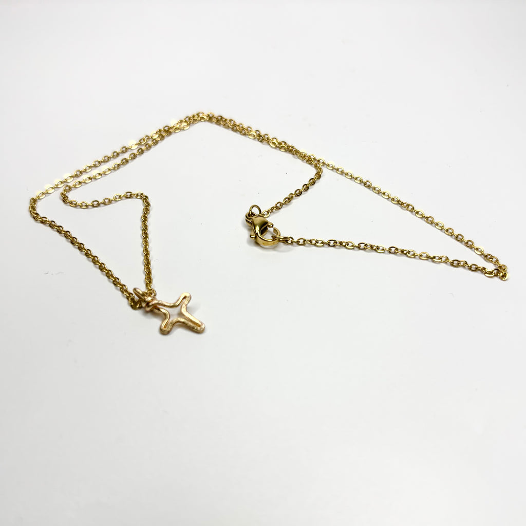 Hammered Cross Necklace