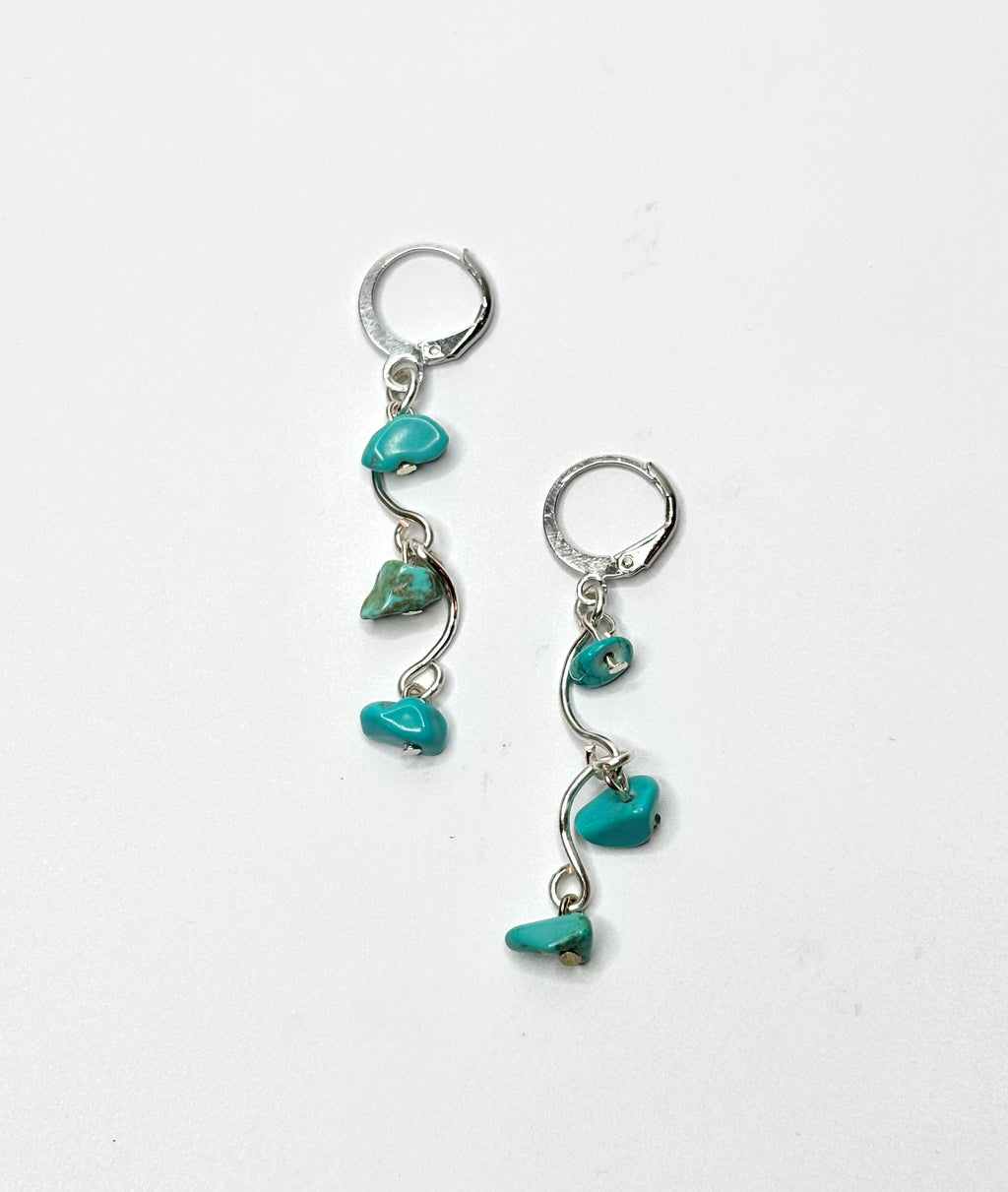 Squiggle Turquoise Dangles