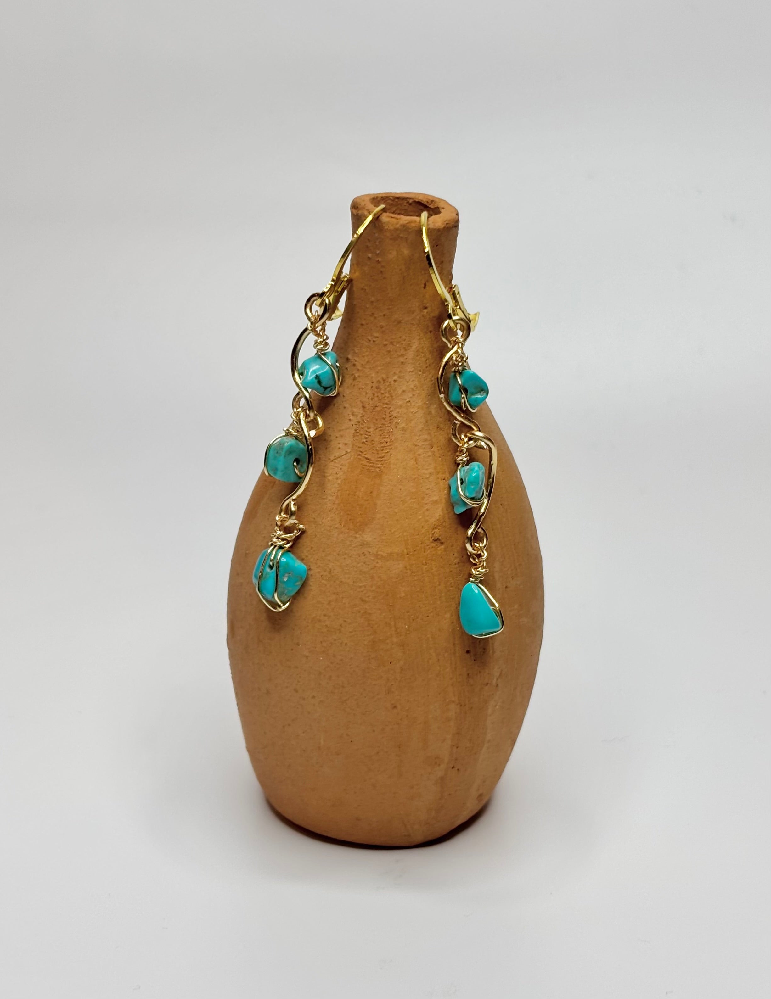 Squiggle Turquoise Dangles