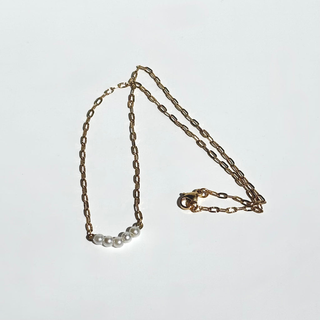 Paperclip Pearl Necklace