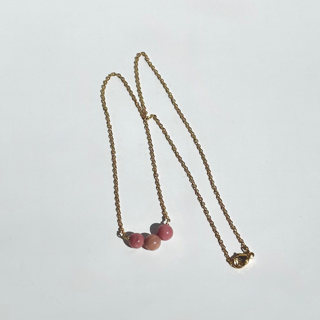 Pink Quartz Bead Necklace