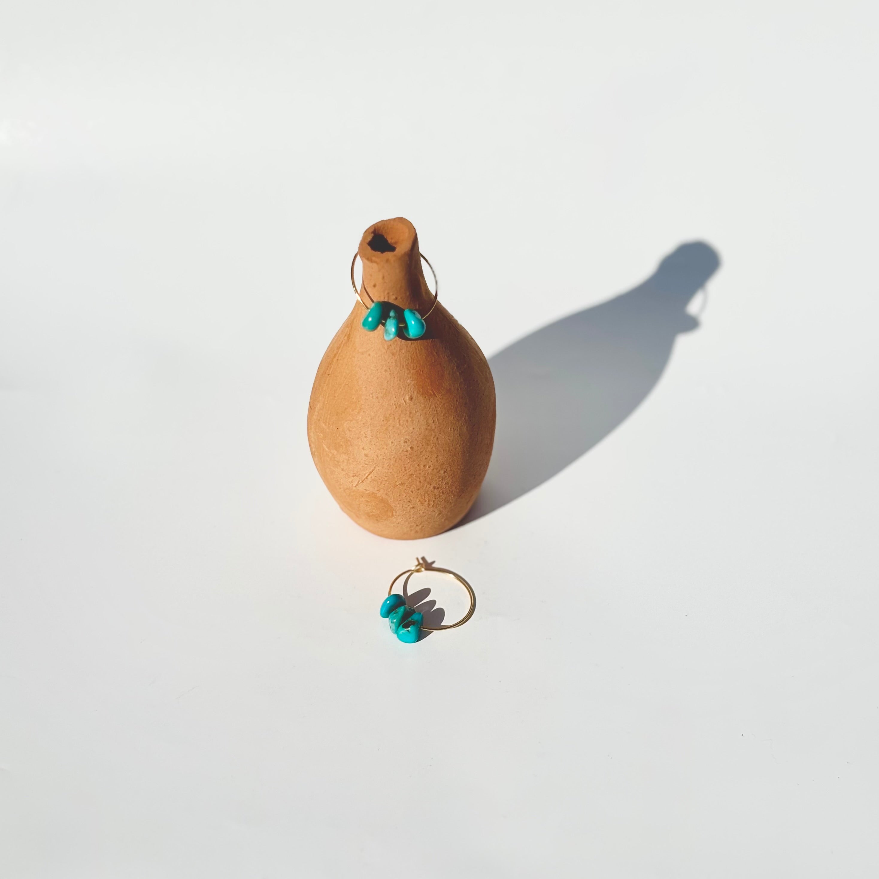 Minimalistic Turquoise Hoops