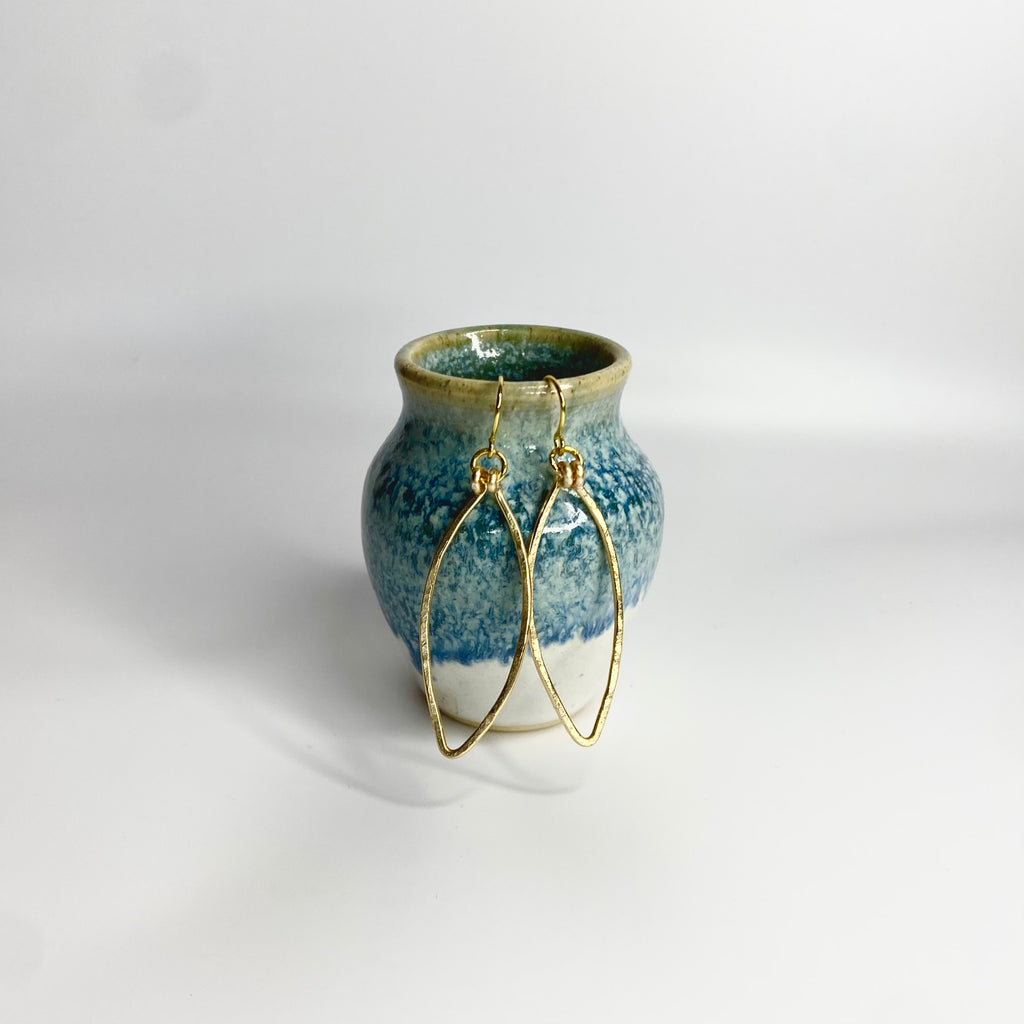 Hammered Tapered Diamond Dangles