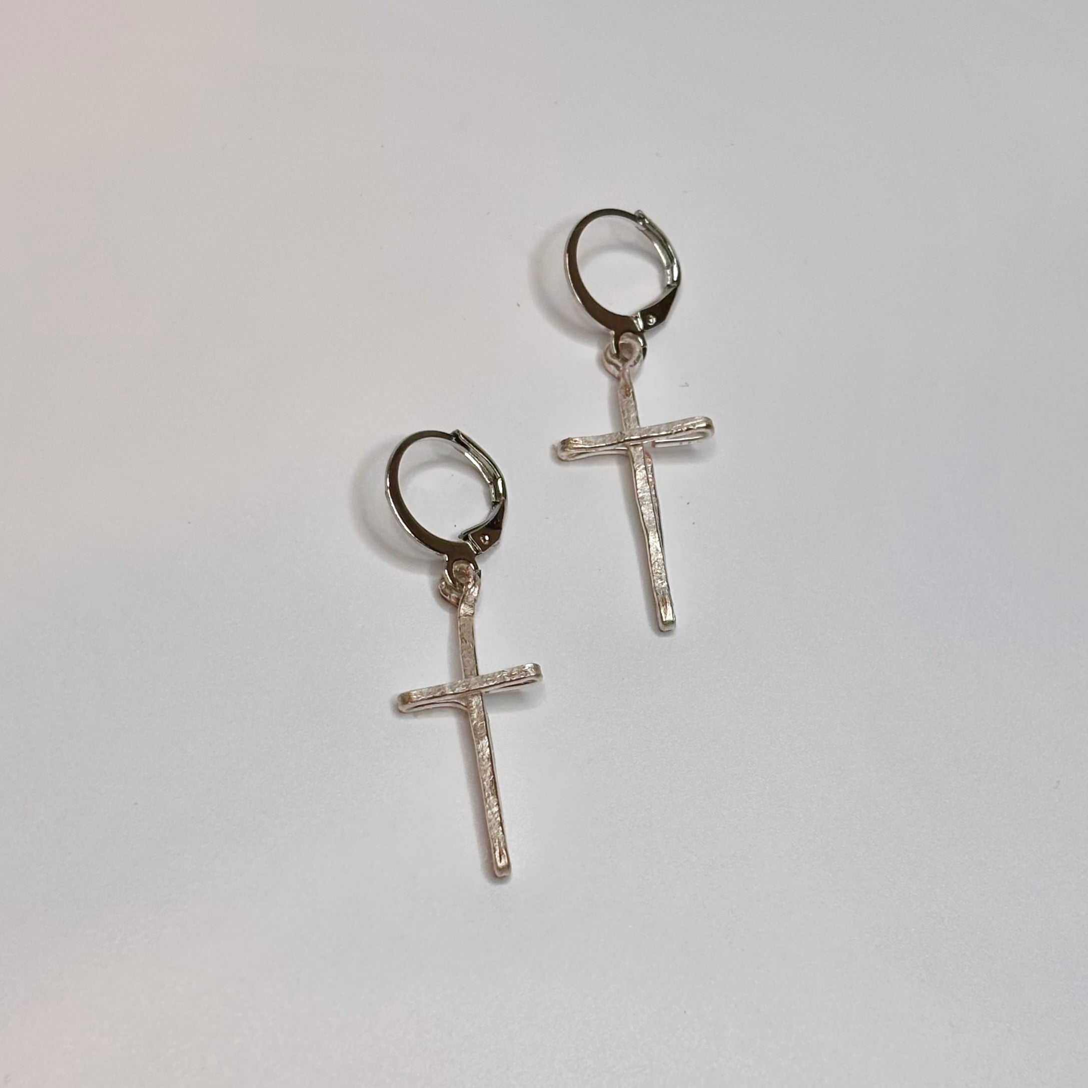 Imperfect cross earrings