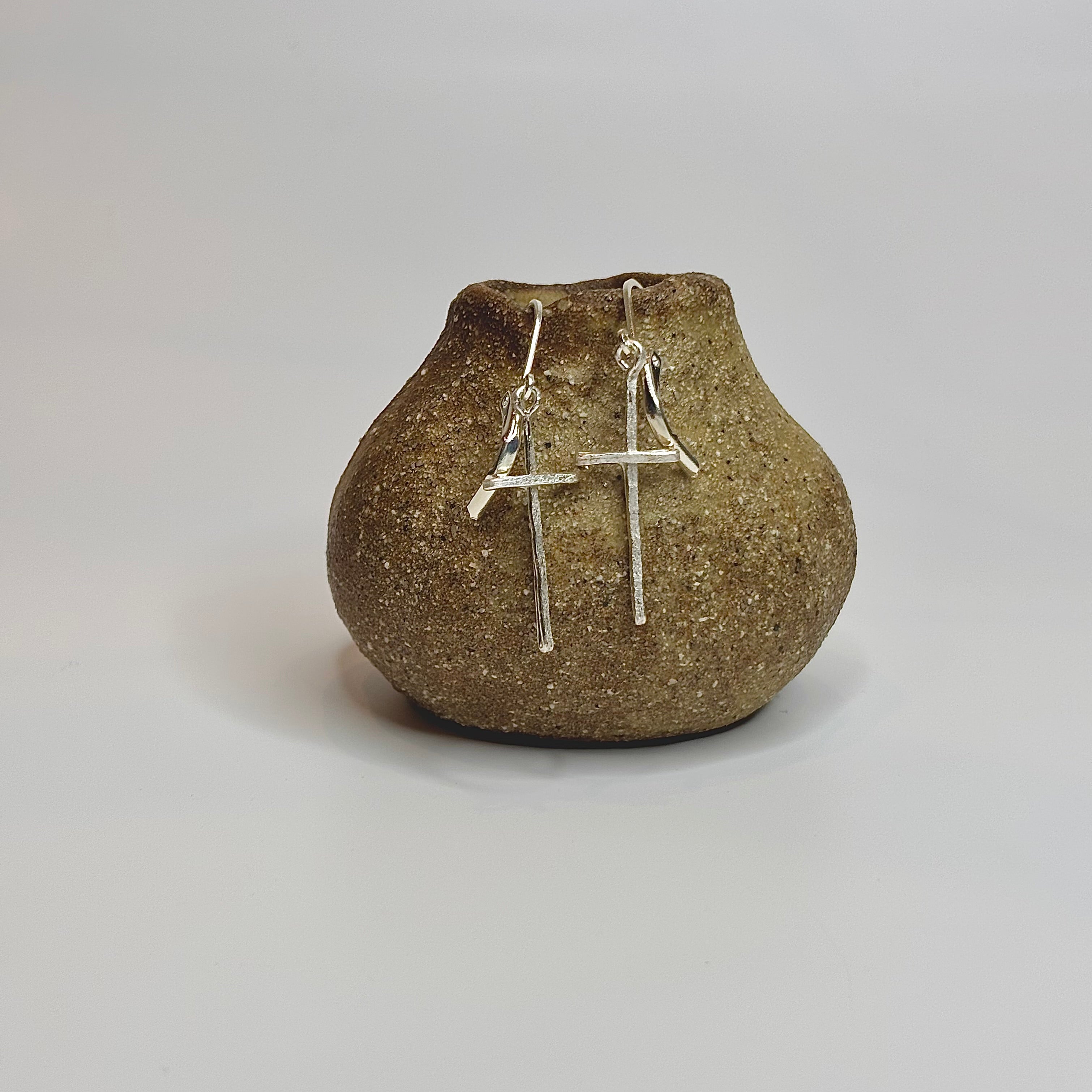 Imperfect cross earrings