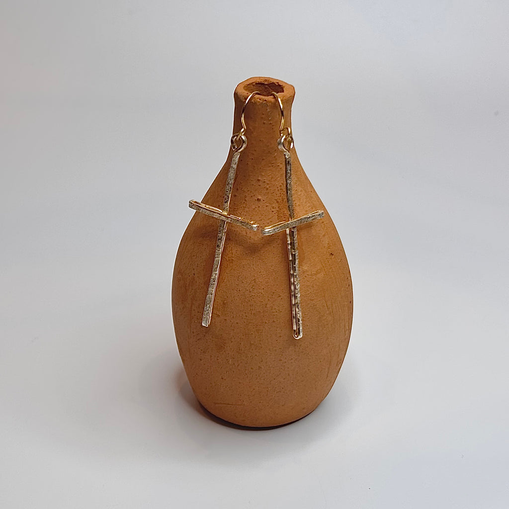 Imperfect cross earrings