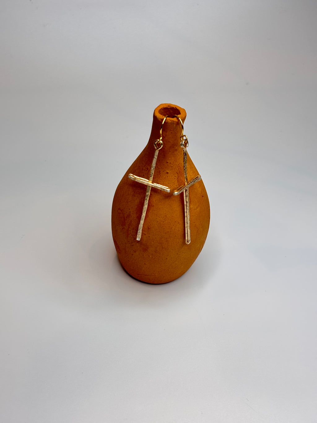 Imperfect cross earrings