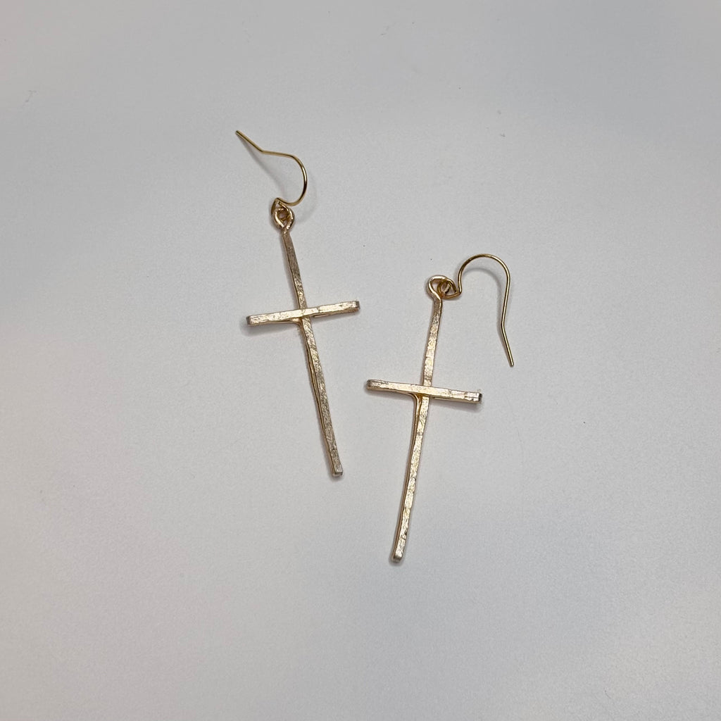 Imperfect cross earrings