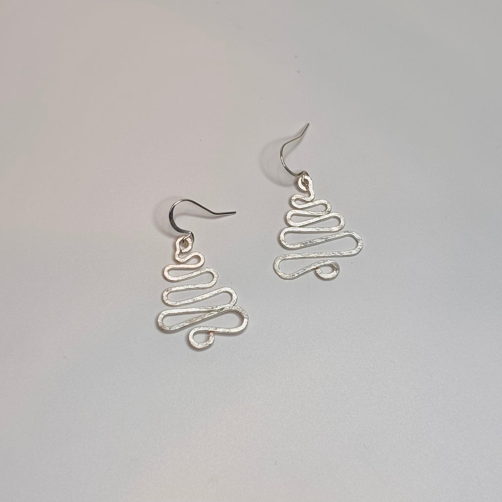 Hammered Christmas Tree earrings