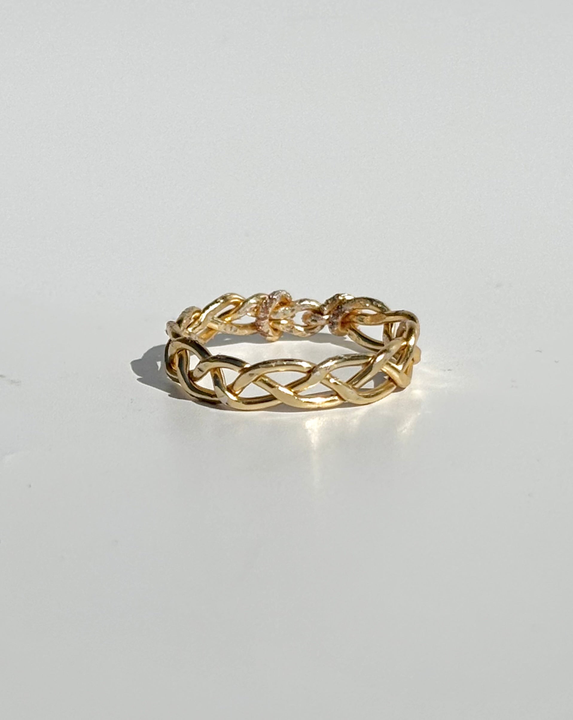 Braided hammered Ring