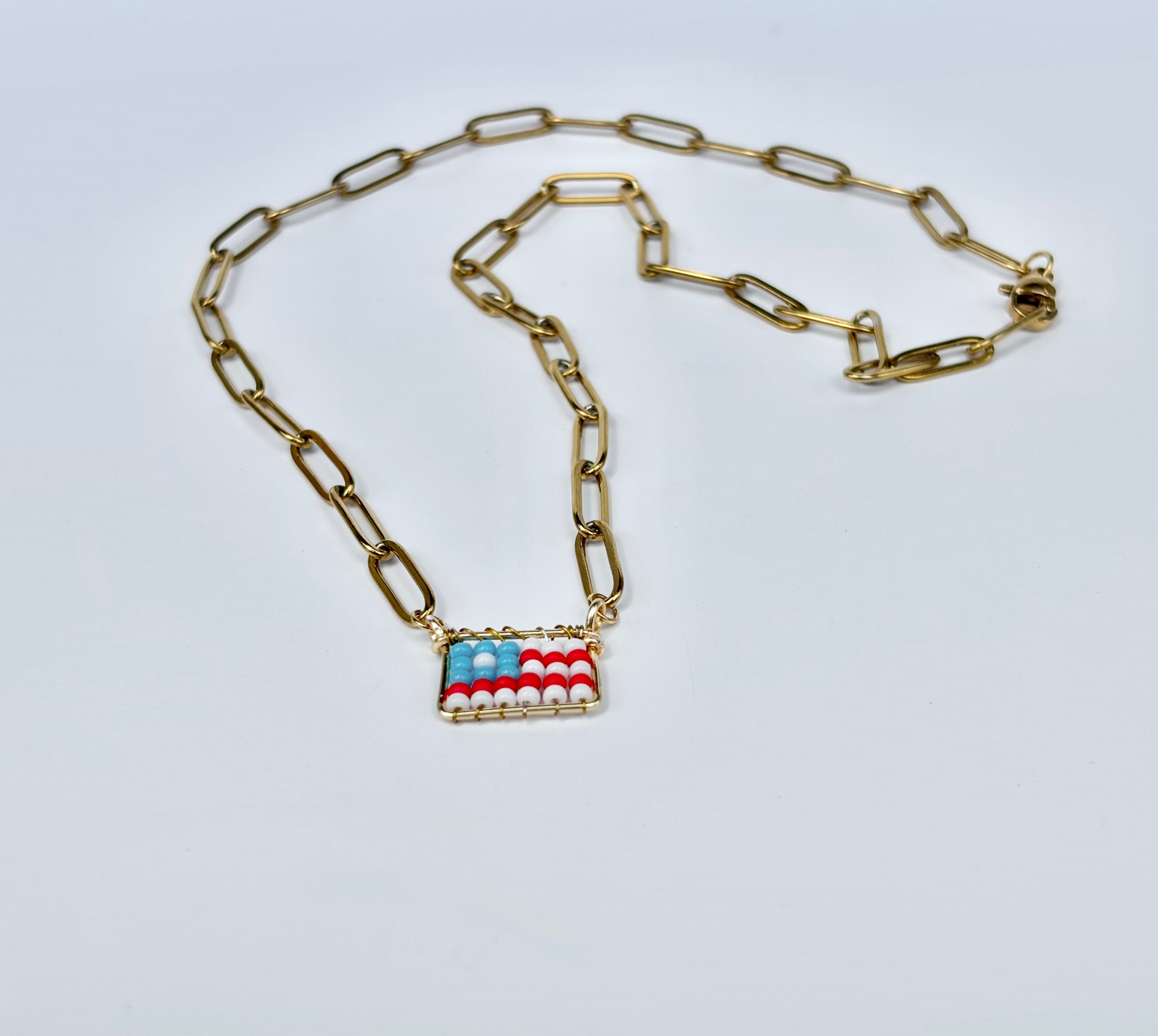 The Mini Flag Necklace (Horizontal)