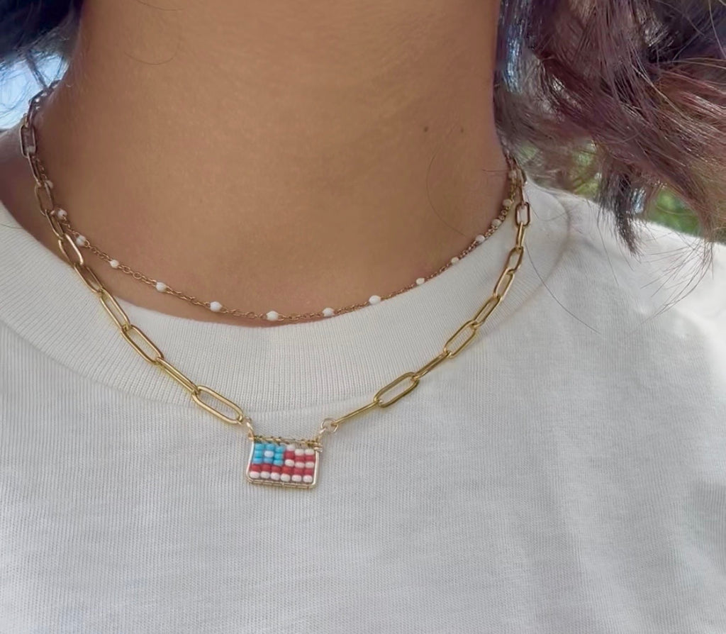 The Mini Flag Necklace (Horizontal)