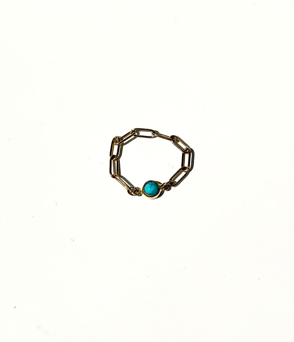 Turquoise chain ring