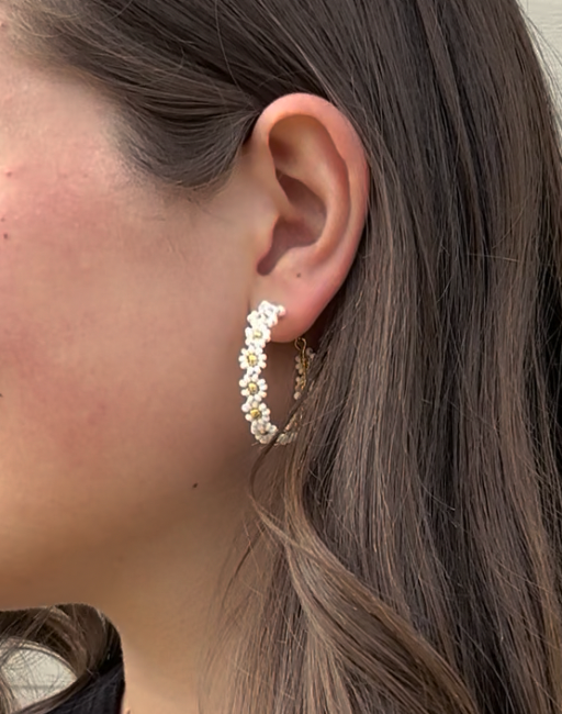 Flower Hoop Earrings