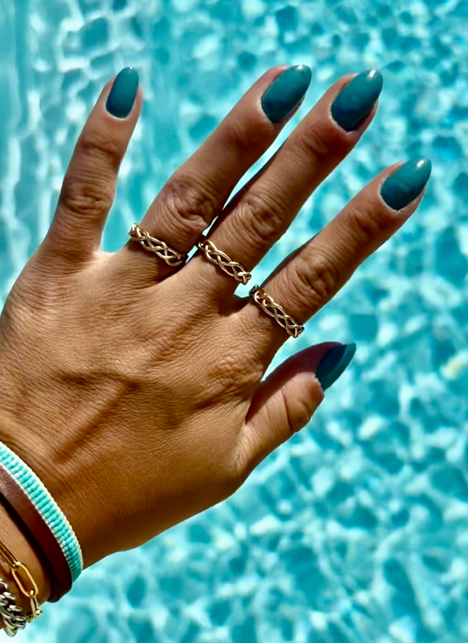 Braided hammered Ring